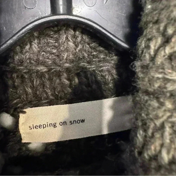 Anthropologie Sleeping on Snow Open Knit Olive Cowl Neck Sweater Sz XS - Picture 4 of 9